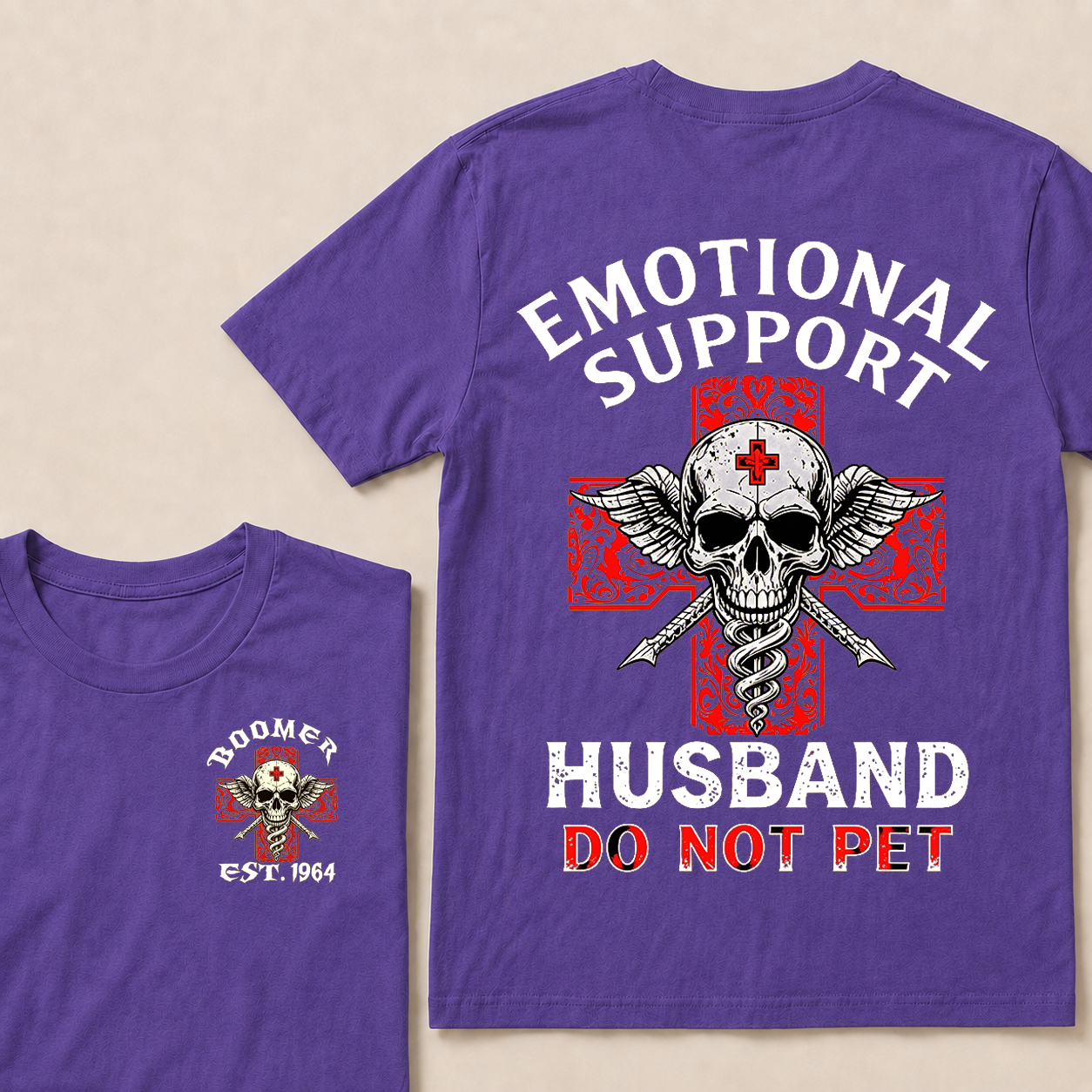 Emotional Support Husband Do Not Pet Custom Year T-shirt