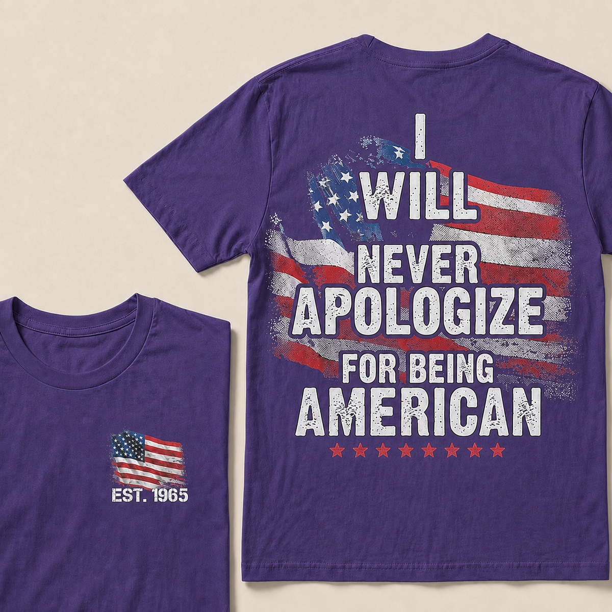 I Will Never Apologize For Being American Custom Year Women Tops