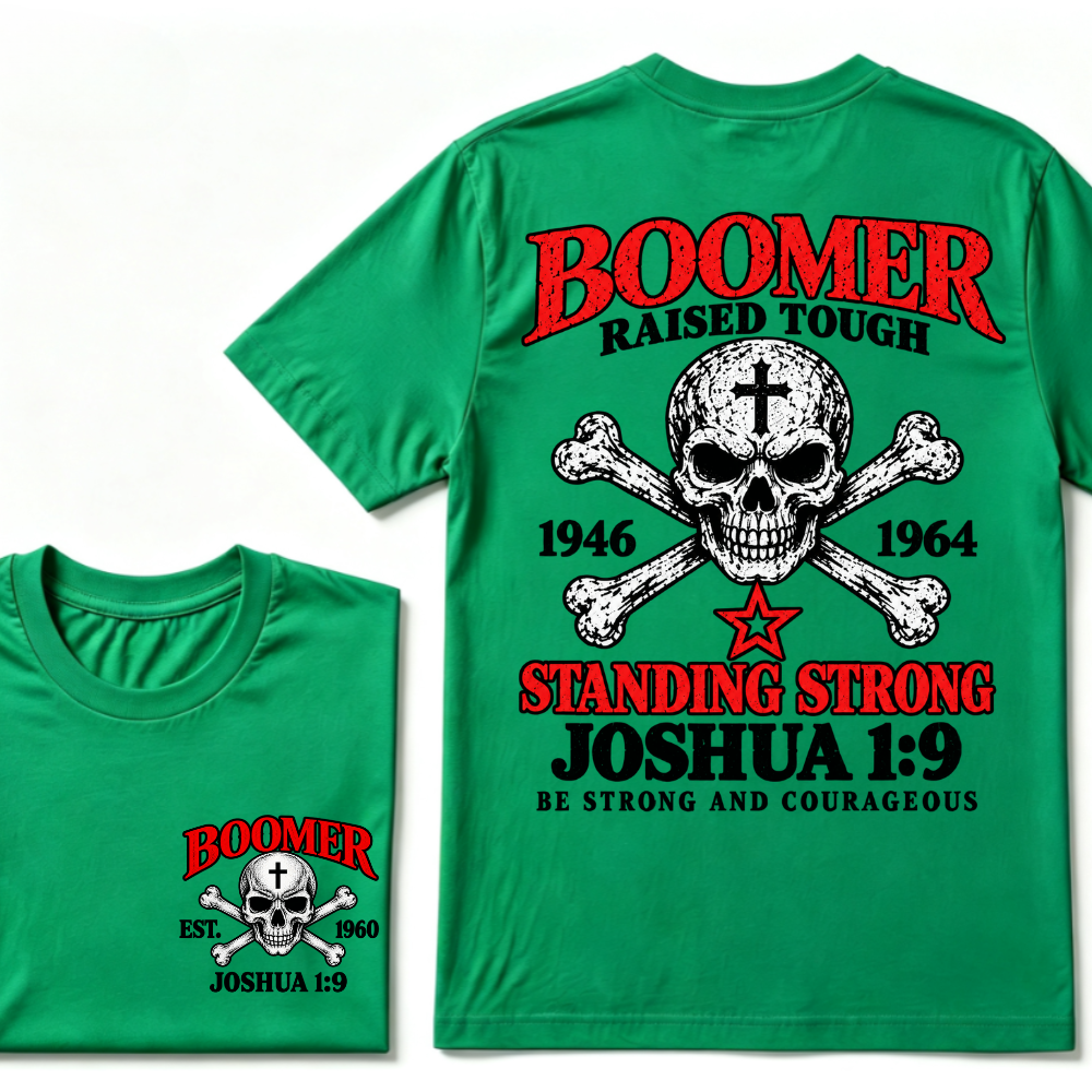RAISED TOUGH STANDING STRONG JOSHUA 1:9 Custom Est.Year T-Shirt