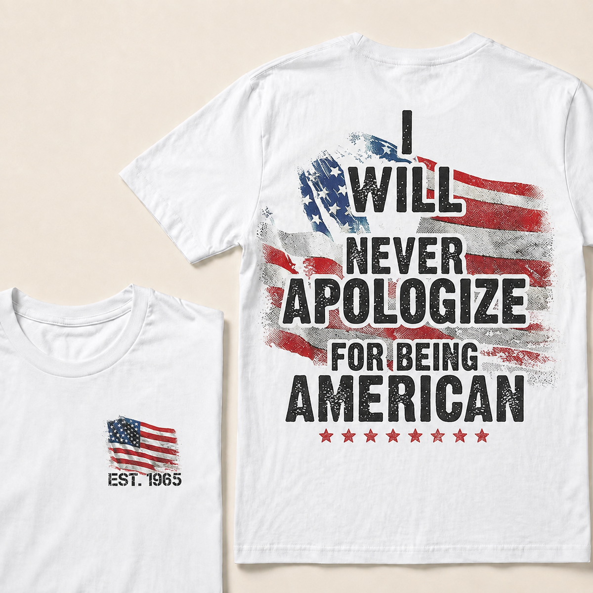 I Will Never Apologize For Being American Custom Year Women Tops