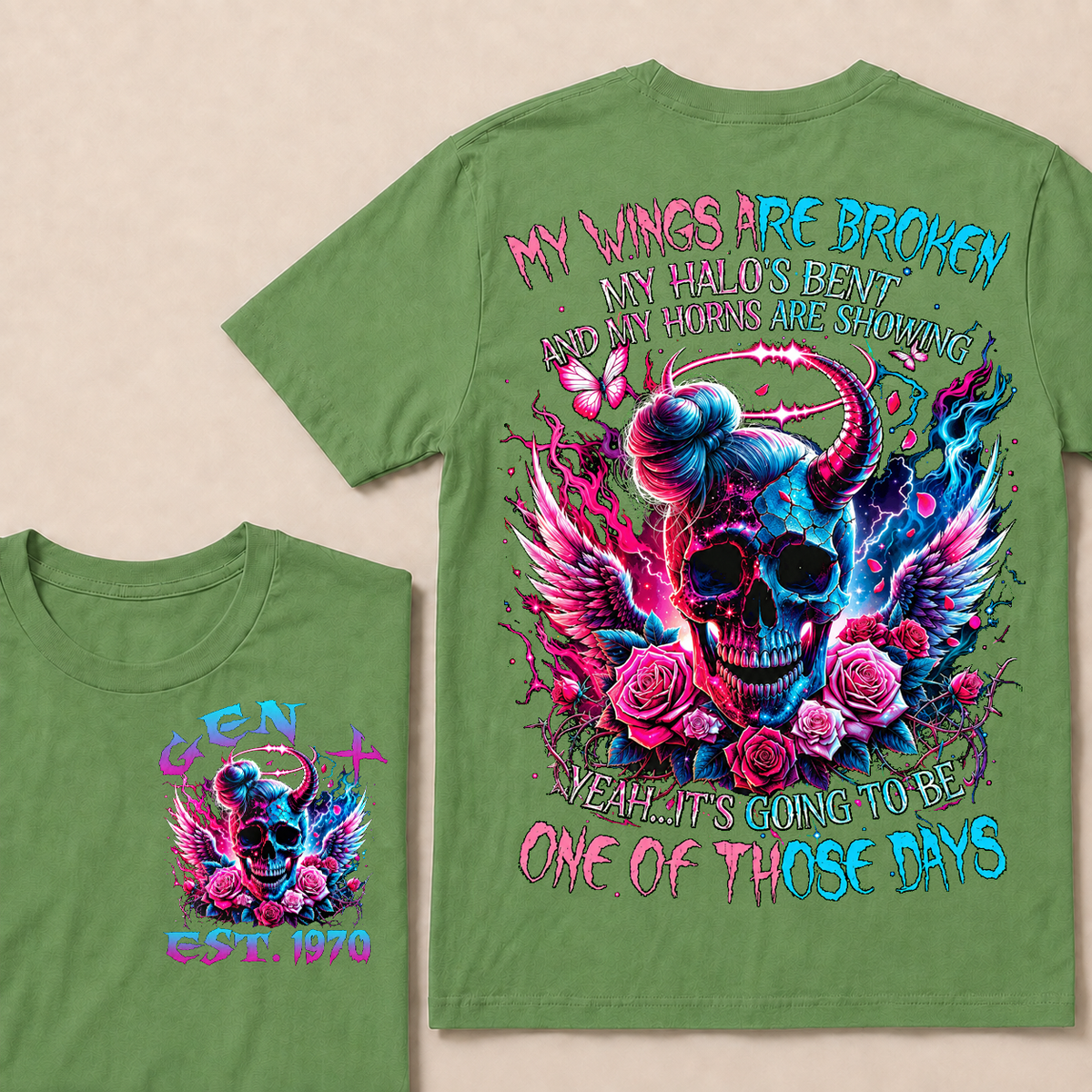 My Wings Are Broken My Halo's Bent And My Horns Are Showing Yeah Custom Year T-shirt