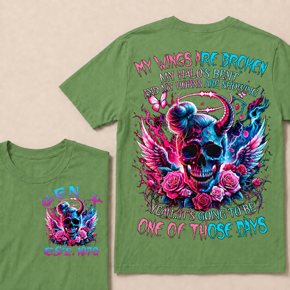 My Wings Are Broken My Halo's Bent And My Horns Are Showing Yeah Custom Year T-shirt