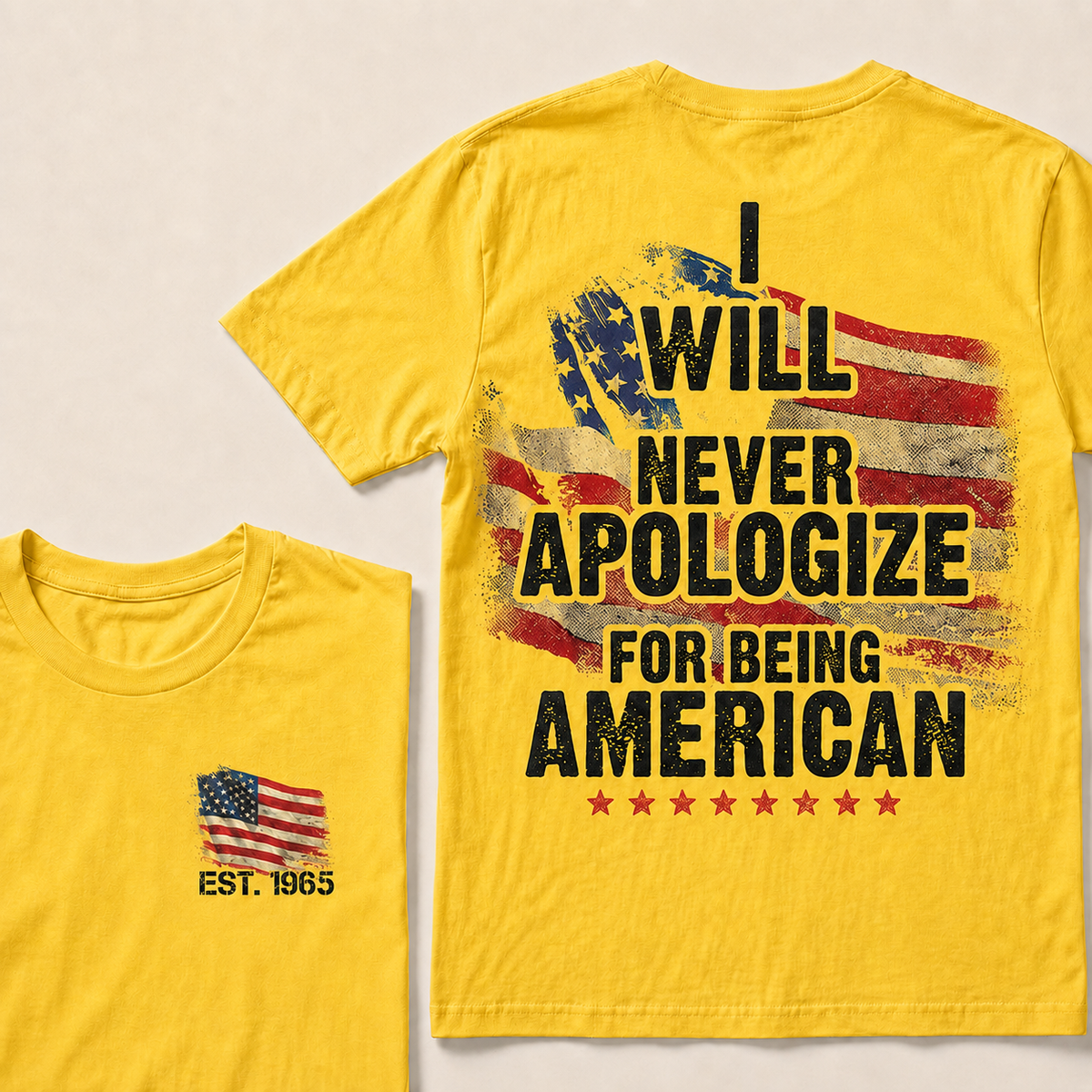 I Will Never Apologize For Being American Custom Year Women Tops