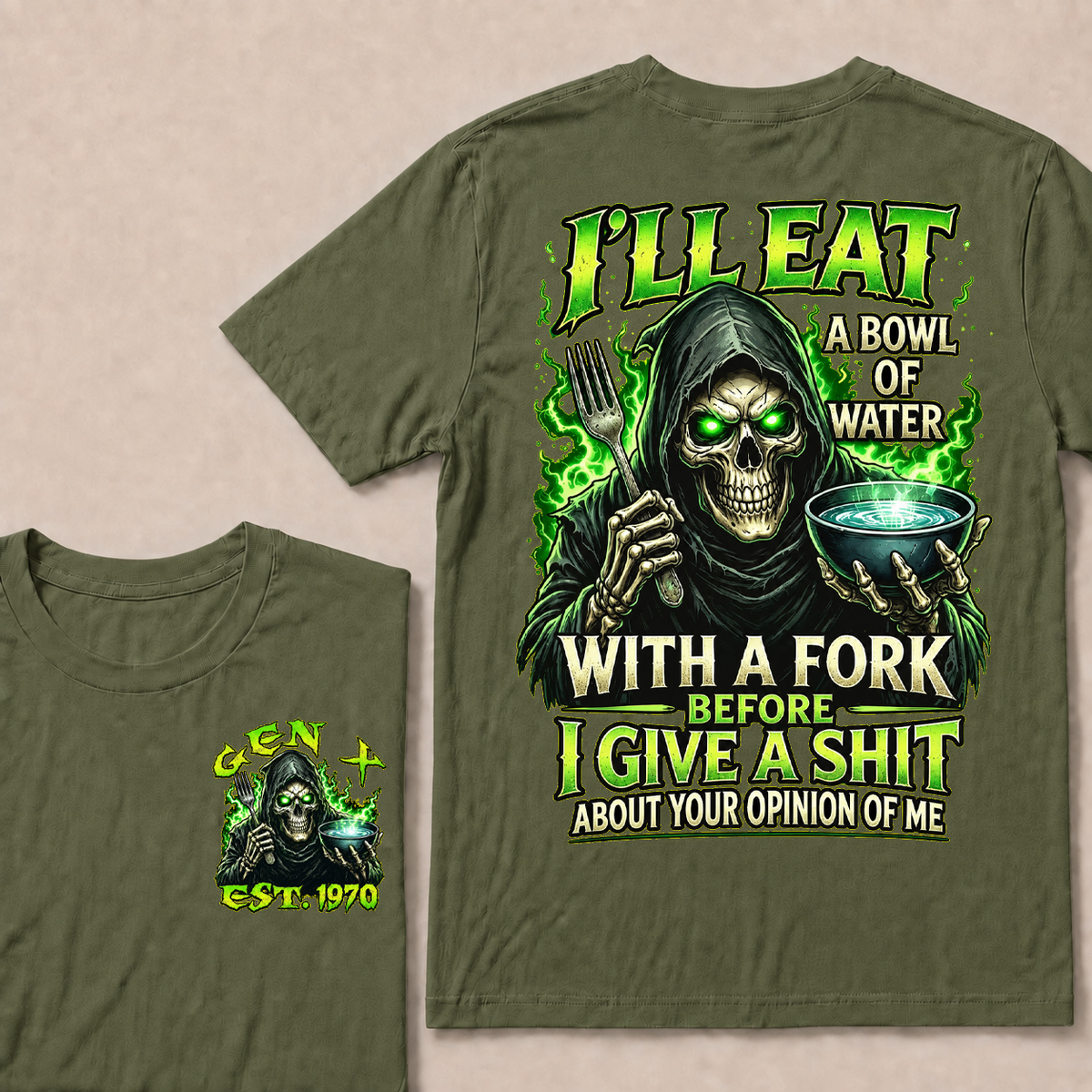 I'll Eat A Bowl Of Water With A Fork Custom Year T-shirt
