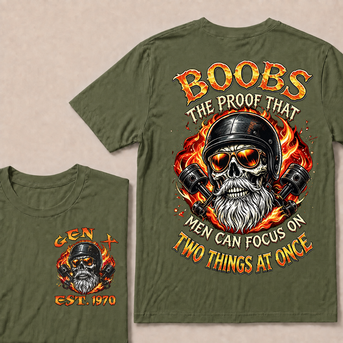 Boobs The Proof That Men Can Focus On Two Things At Once Custom Year T-shirt
