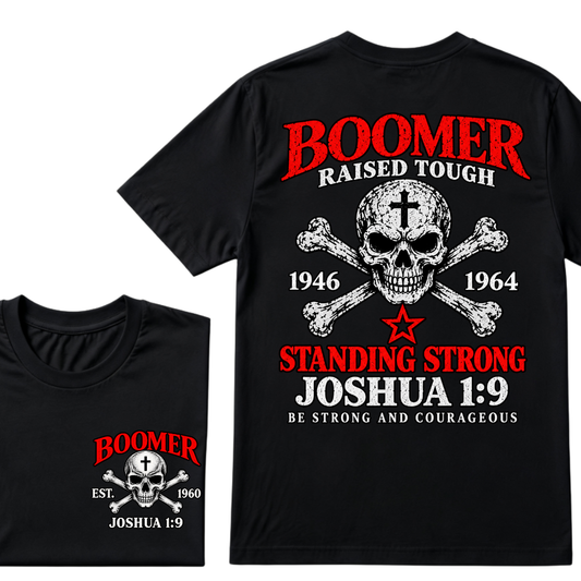 RAISED TOUGH STANDING STRONG JOSHUA 1:9 Custom Est.Year T-Shirt