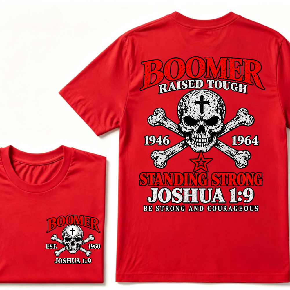 RAISED TOUGH STANDING STRONG JOSHUA 1:9 Custom Est.Year T-Shirt