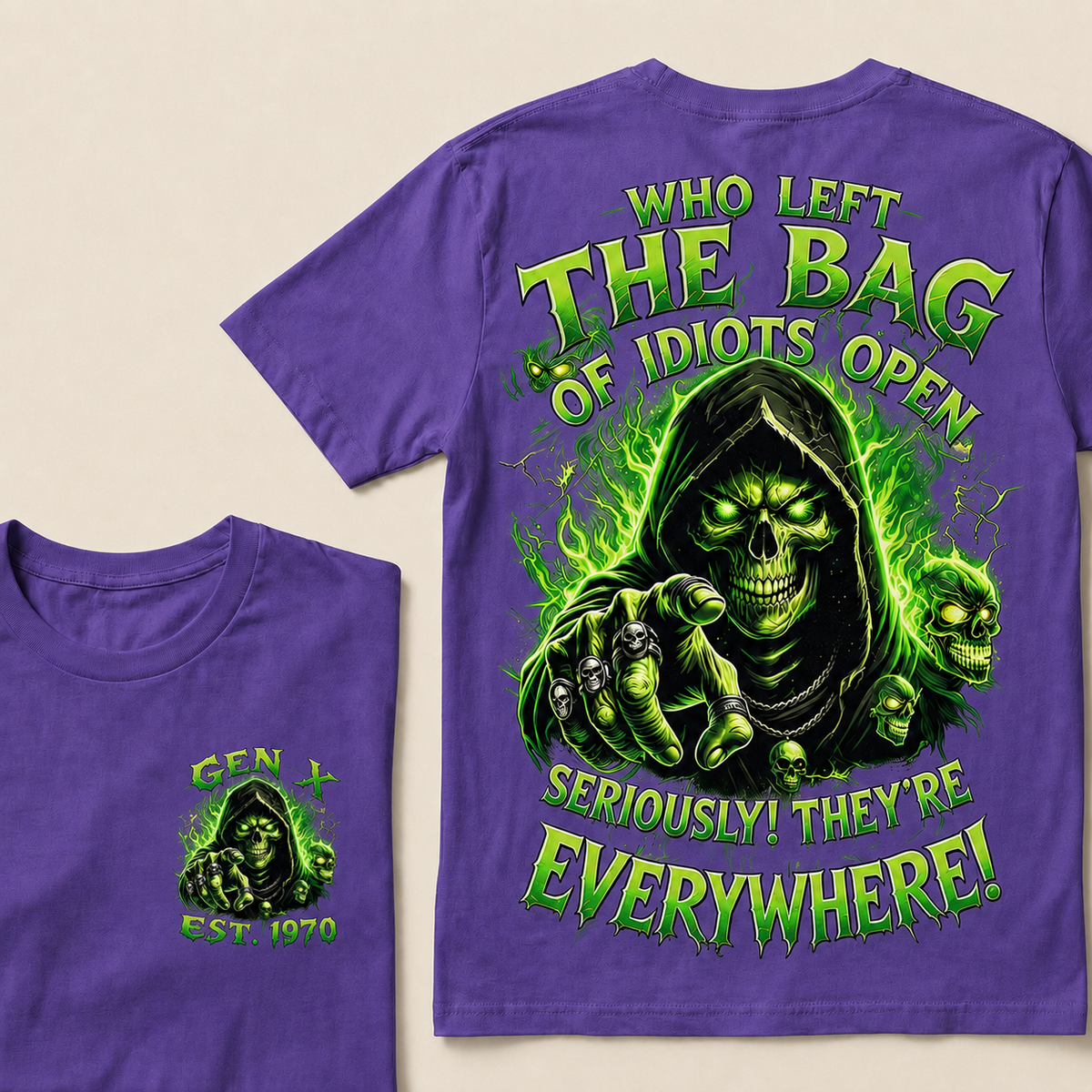 Who Left The Bag Of Idiots Open Seriously! They're Everywhere Custom Year T-shirt