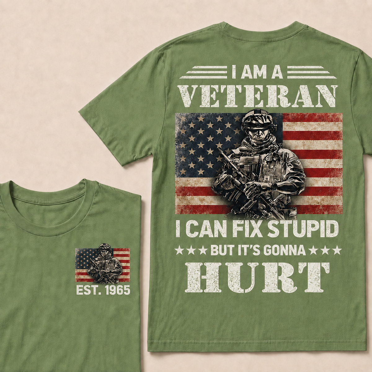 I Am A Veteran I Can Fix Stupid But It's Gonna Hurt Custom Year Tops