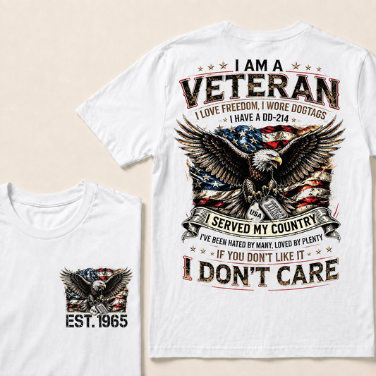 I Am A Veteran I Love Freedom I Wore Dogtags Custom Year Tops