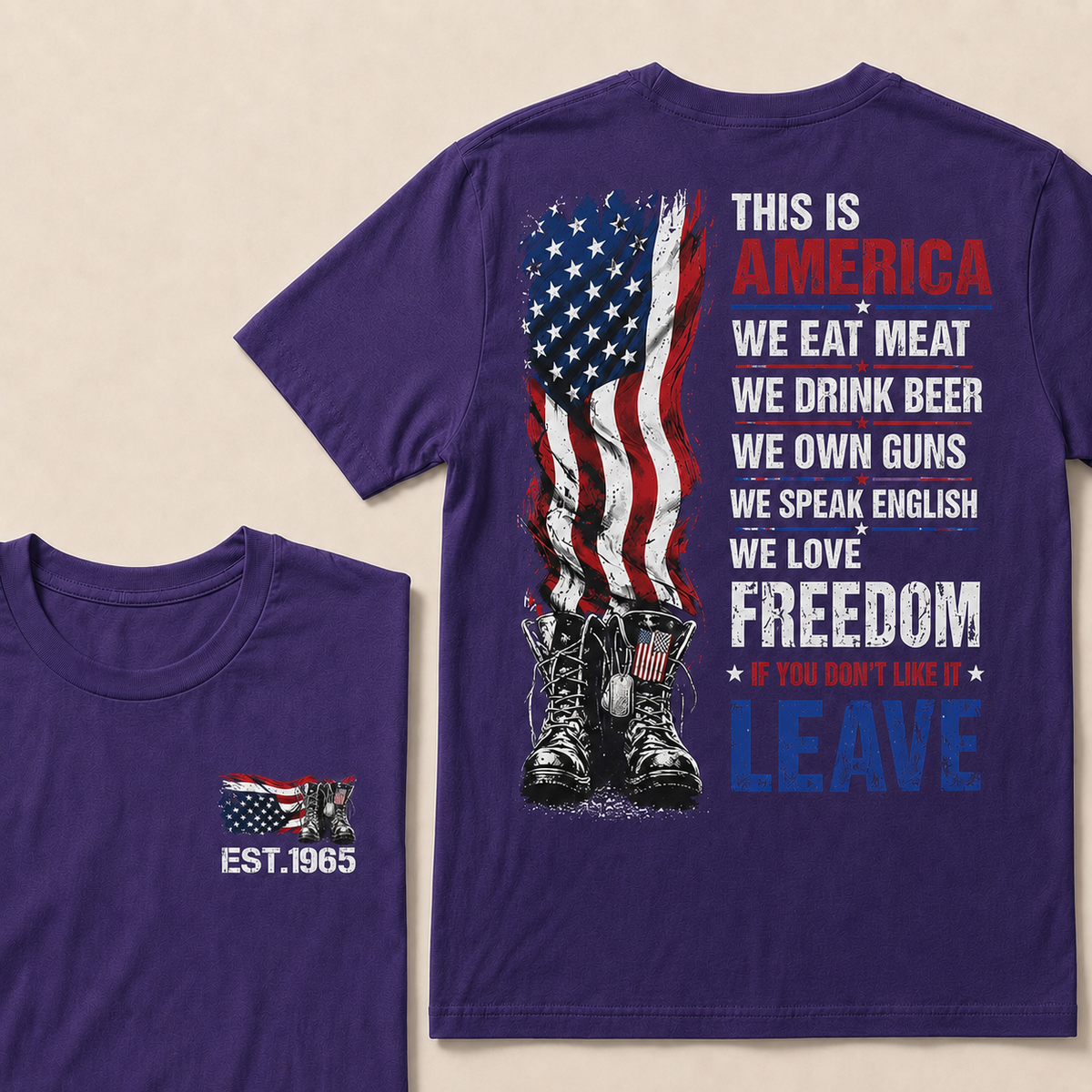 This Is America We Eat Meat We Drink Beer We Own Guns Custom Year T-shirt