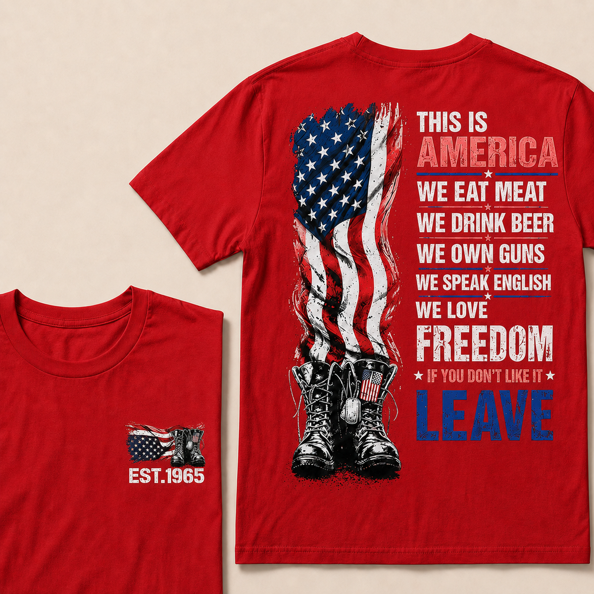 This Is America We Eat Meat We Drink Beer We Own Guns Custom Year T-shirt