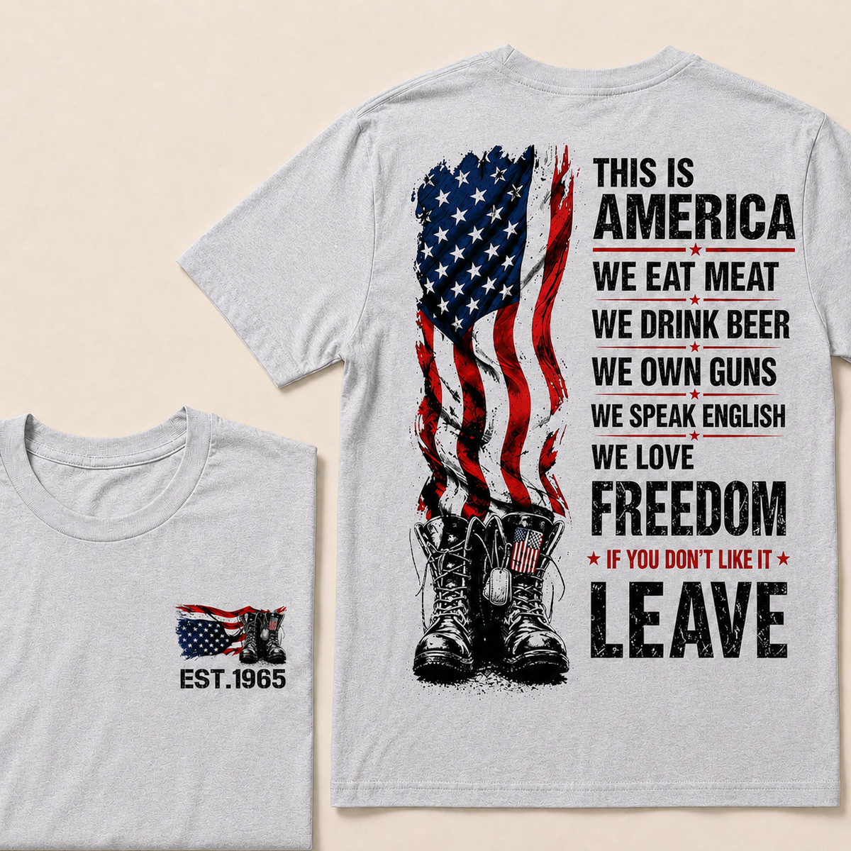 This Is America We Eat Meat We Drink Beer We Own Guns Custom Year T-shirt