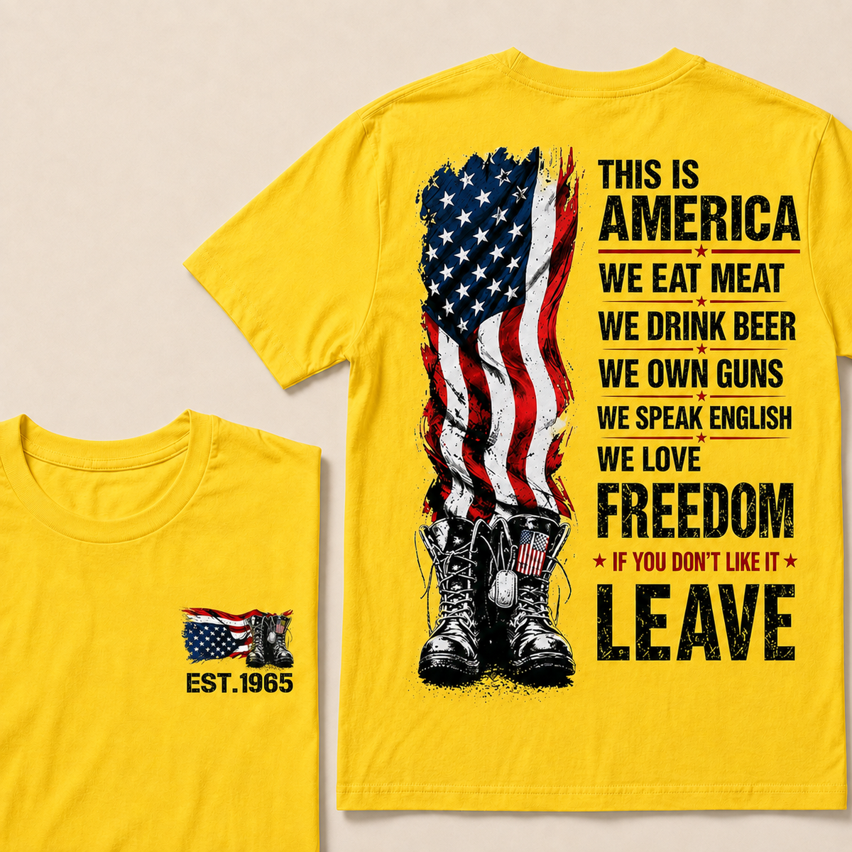 This Is America We Eat Meat We Drink Beer We Own Guns Custom Year T-shirt