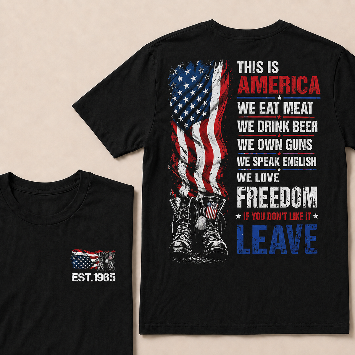 This Is America We Eat Meat We Drink Beer We Own Guns Custom Year T-shirt