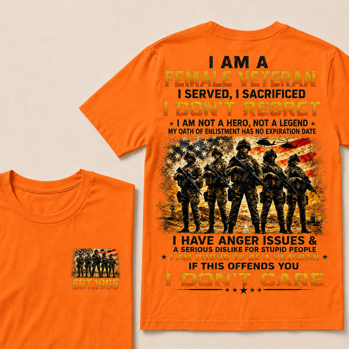 I Am A Female Veteran I Served I Sacrificed I Don't Regret Custom Year Women T-shirt