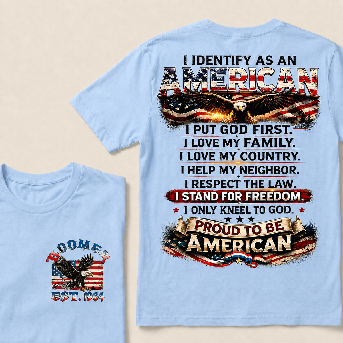 I Identify As An American Custom Year T-shirt
