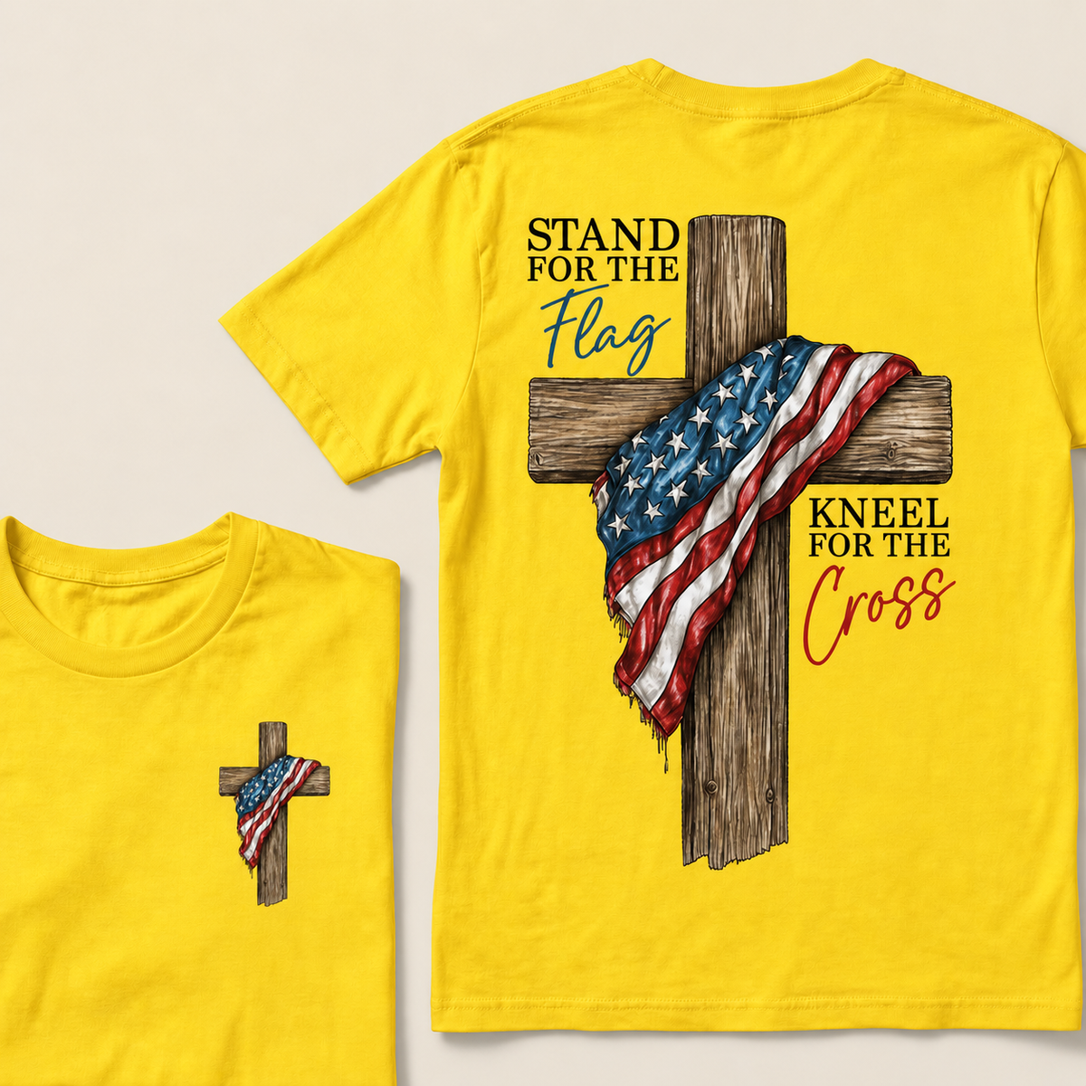 STAND FOR THE FLAG and KNEEL FOR THE CROSS T-Shirts