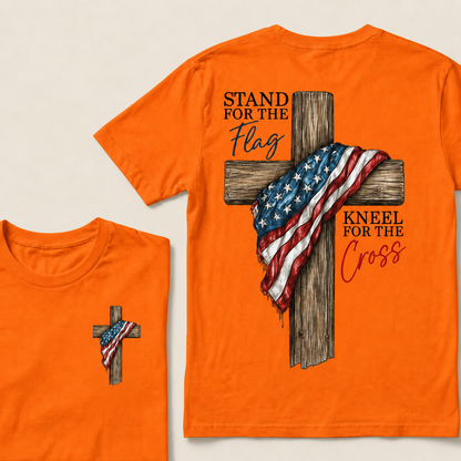 STAND FOR THE FLAG and KNEEL FOR THE CROSS T-Shirts
