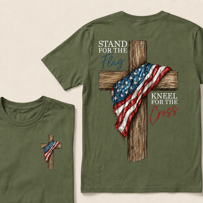STAND FOR THE FLAG and KNEEL FOR THE CROSS T-Shirts