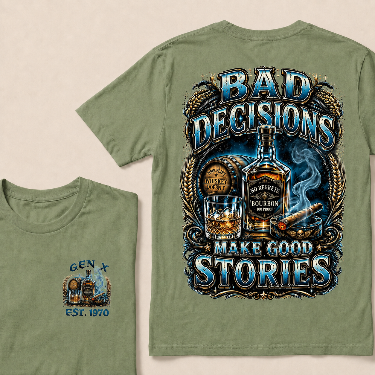 Bad Decisions Make Good Stories Custom Year T-shirt