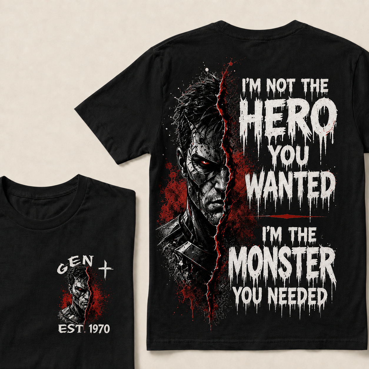 I'm Not The Hero You Wanted I'm The Monster You Needed Custom Year T-shirt