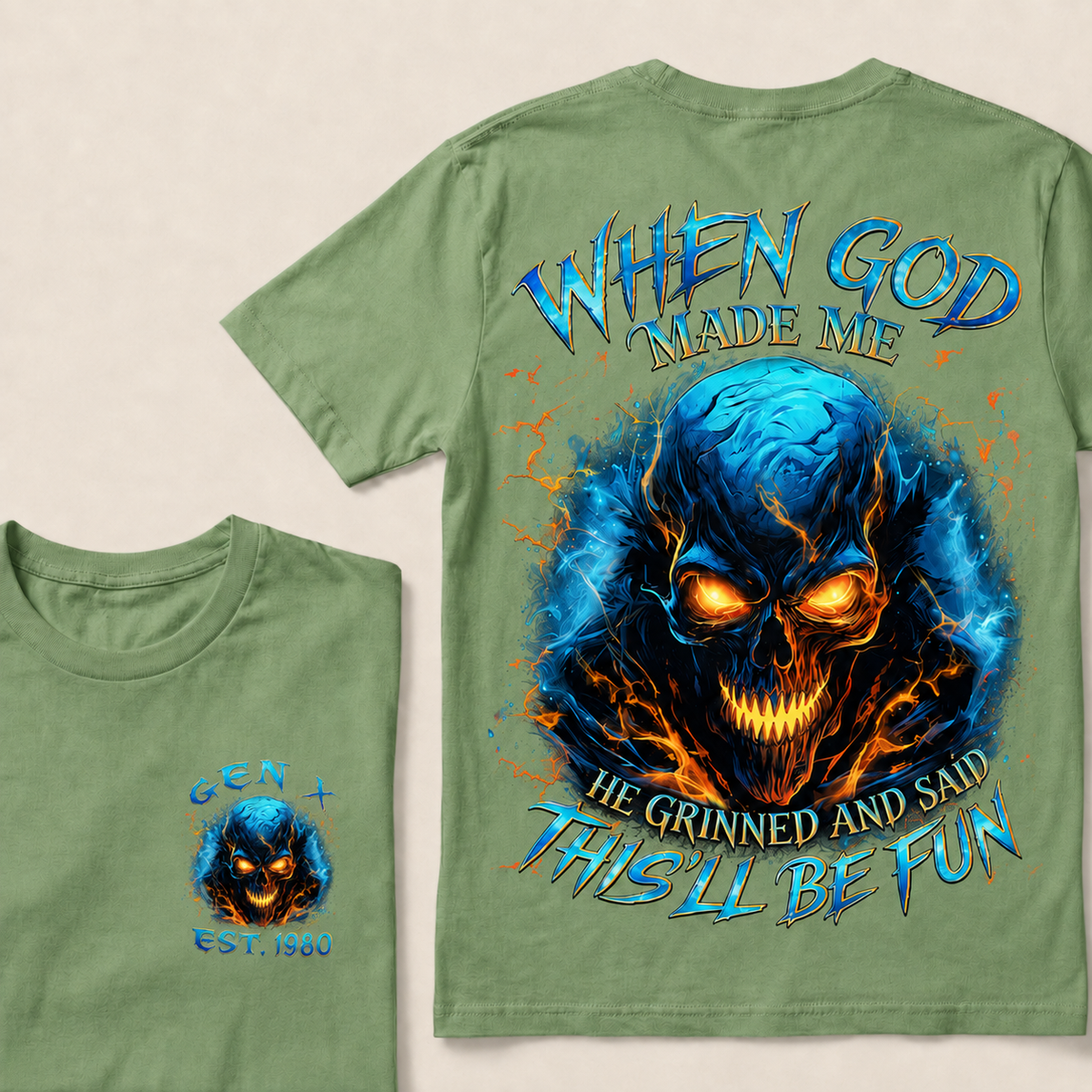 When God Made Me He Grinned And Said This'll Be Fun Gen X ,Boomer T-shirt