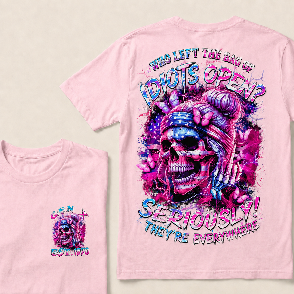 Who Left The Bag Of Idiots Open Seriously They're Everywhere Custom Year T-shirt