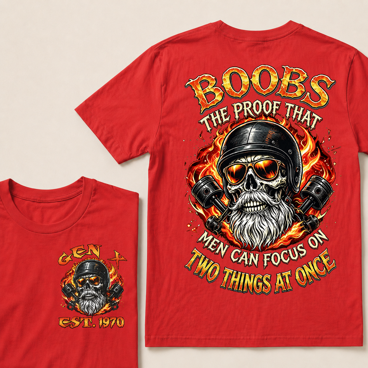 Boobs The Proof That Men Can Focus On Two Things At Once Custom Year T-shirt