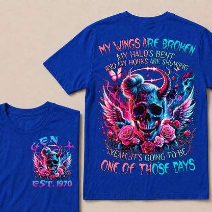 My Wings Are Broken My Halo's Bent And My Horns Are Showing Yeah Custom Year T-shirt