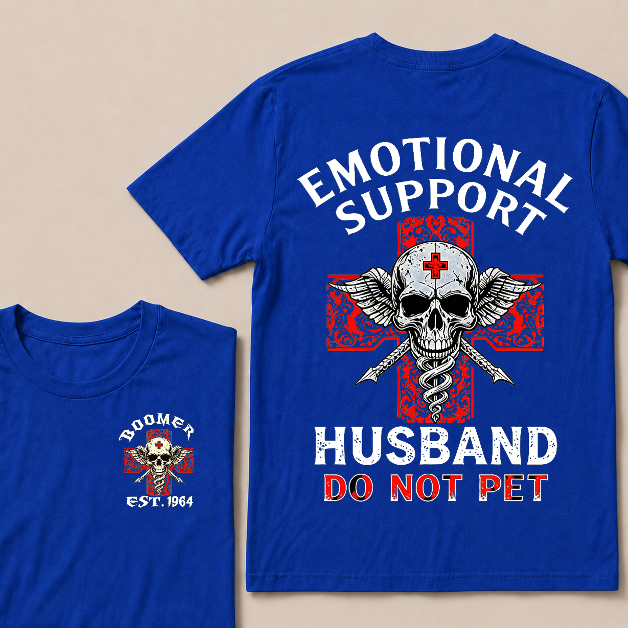 Emotional Support Husband Do Not Pet Custom Year T-shirt