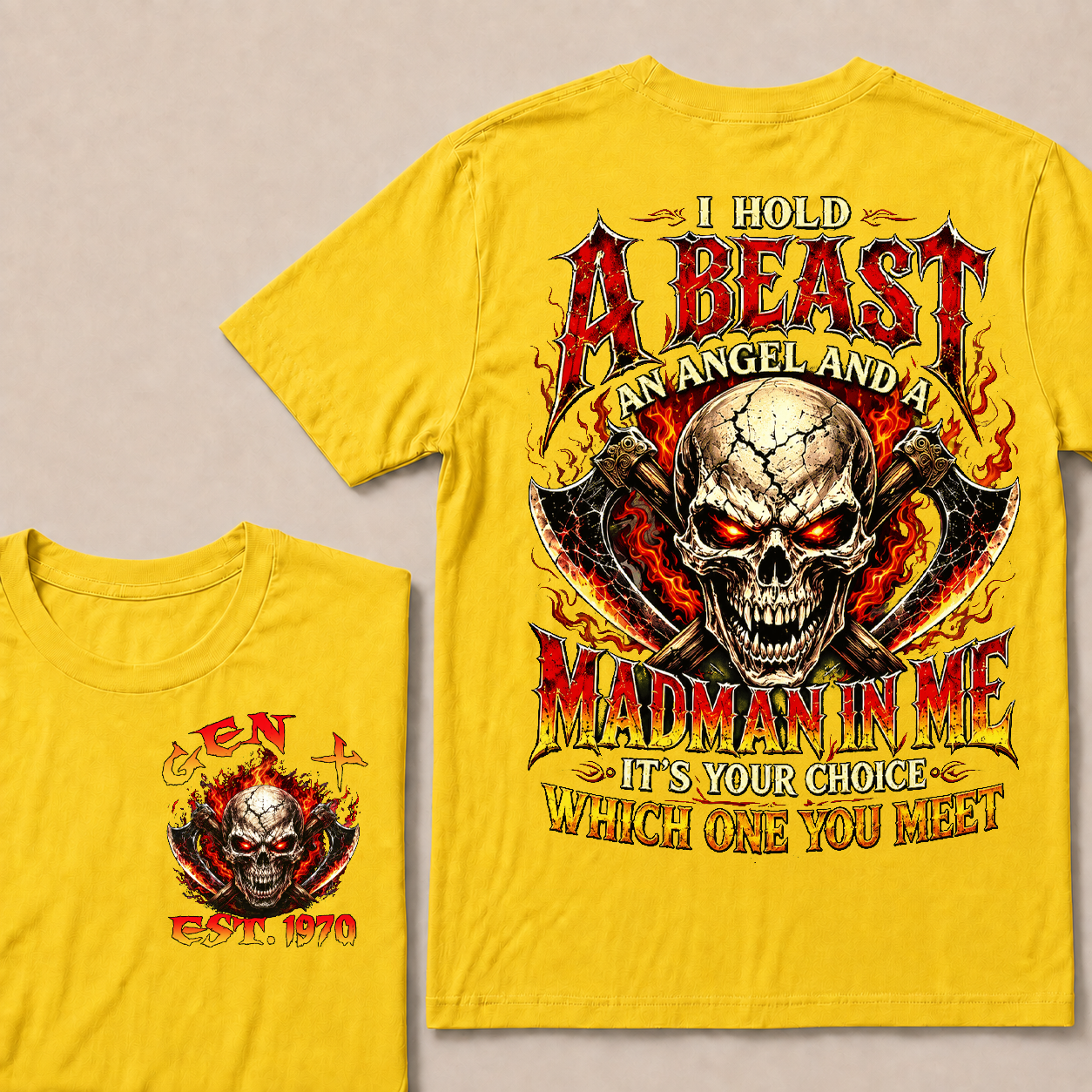 I Hold A Beast An Angel And A Madman In Me Custom Year T-shirt