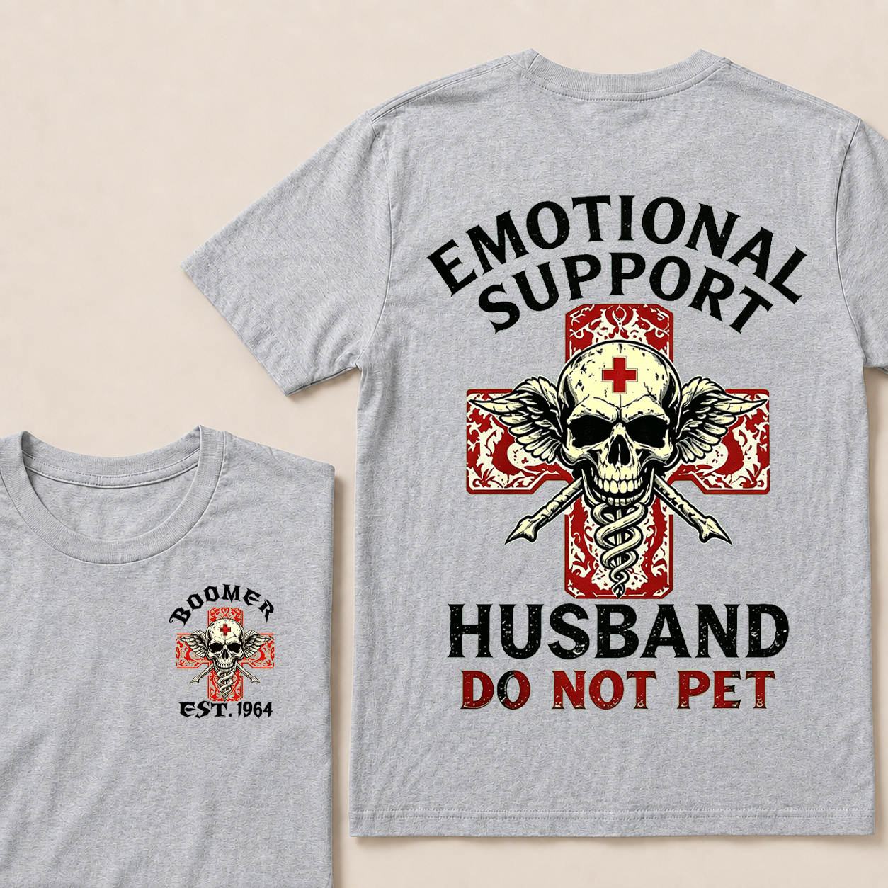 Emotional Support Husband Do Not Pet Custom Year T-shirt