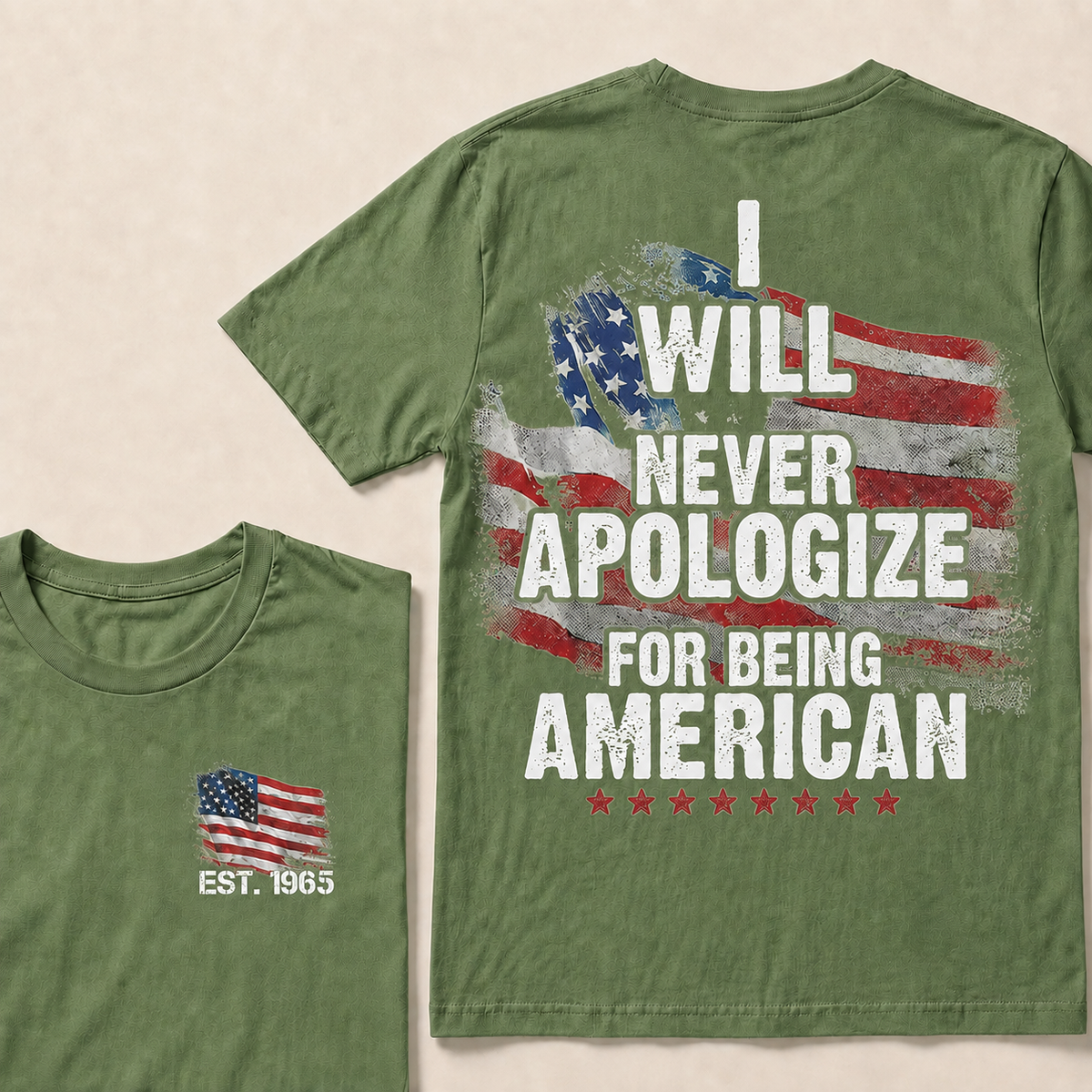 I Will Never Apologize For Being American Custom Year Women Tops