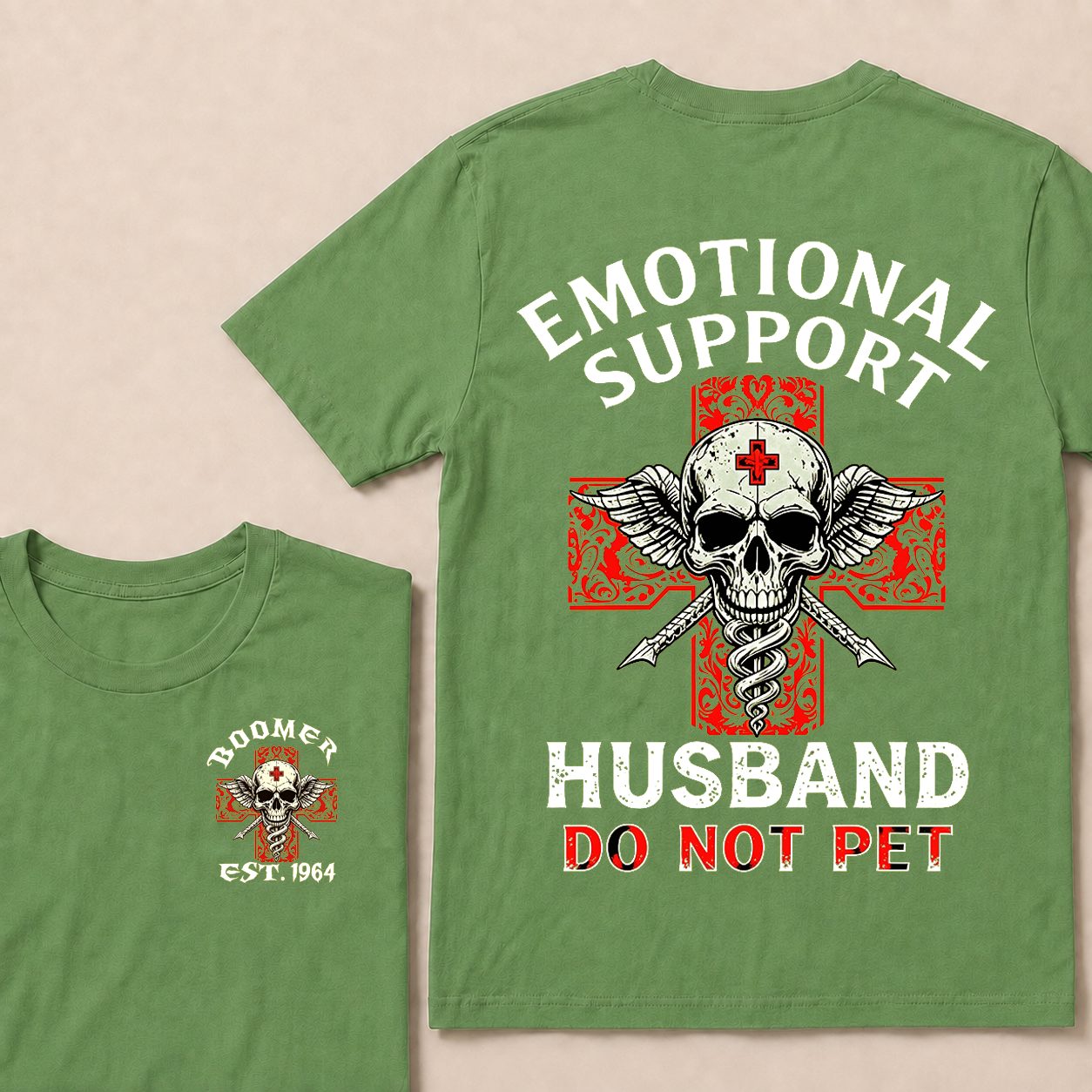 Emotional Support Husband Do Not Pet Custom Year T-shirt