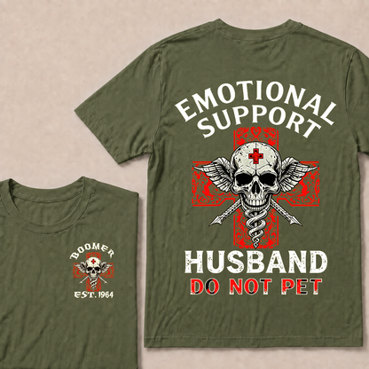 Emotional Support Husband Do Not Pet Custom Year T-shirt