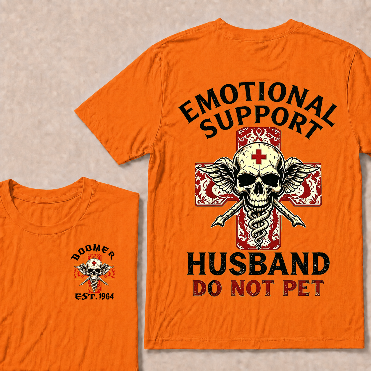 Emotional Support Husband Do Not Pet Custom Year T-shirt