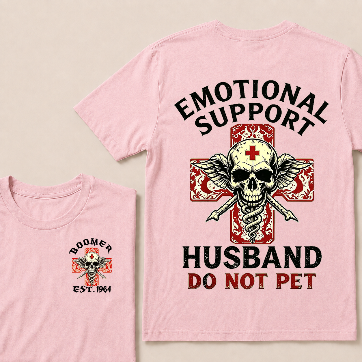 Emotional Support Husband Do Not Pet Custom Year T-shirt
