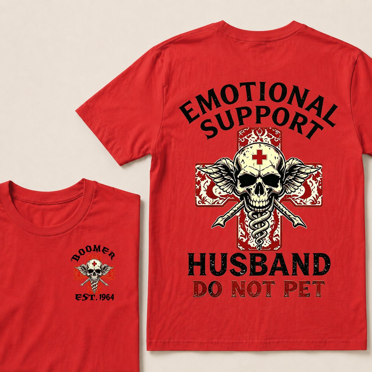 Emotional Support Husband Do Not Pet Custom Year T-shirt