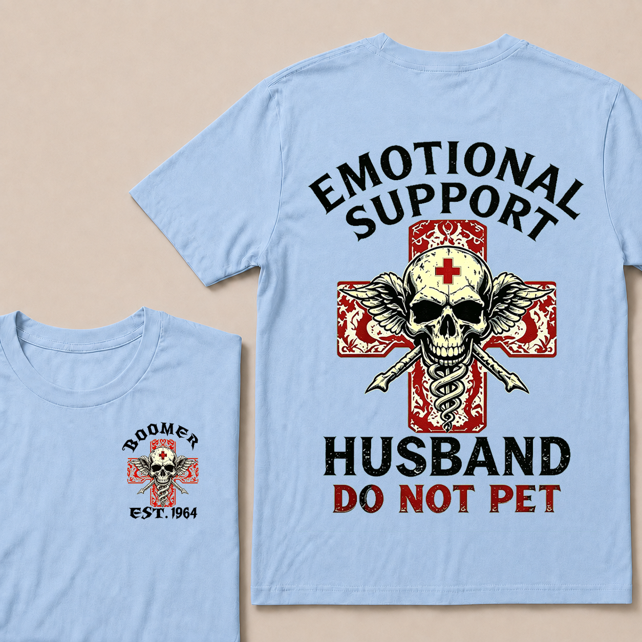 Emotional Support Husband Do Not Pet Custom Year T-shirt